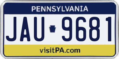 PA license plate JAU9681