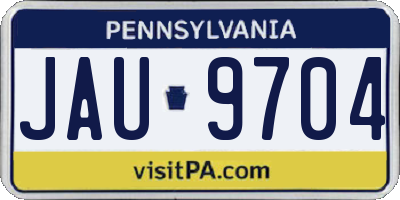 PA license plate JAU9704