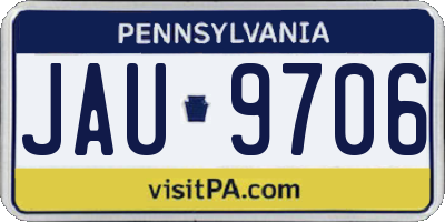 PA license plate JAU9706