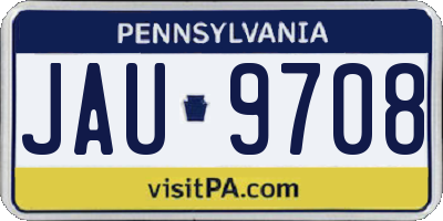 PA license plate JAU9708