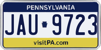 PA license plate JAU9723