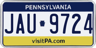 PA license plate JAU9724