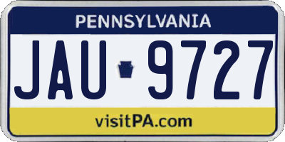 PA license plate JAU9727