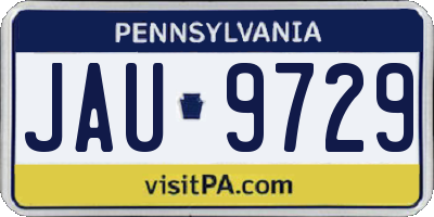 PA license plate JAU9729