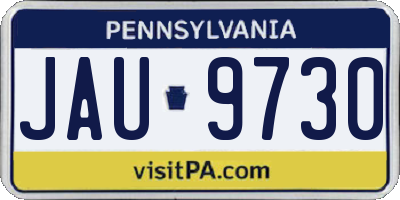 PA license plate JAU9730