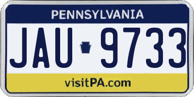 PA license plate JAU9733