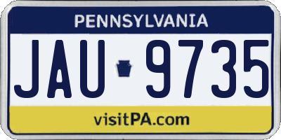 PA license plate JAU9735