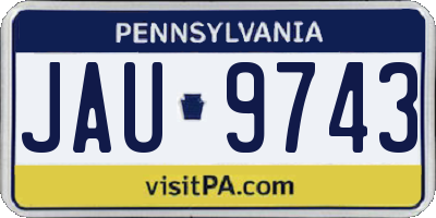 PA license plate JAU9743