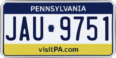 PA license plate JAU9751