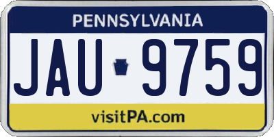 PA license plate JAU9759