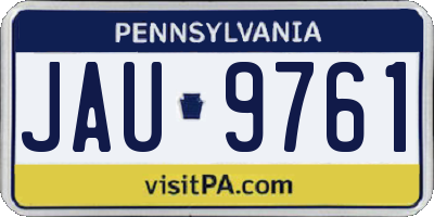 PA license plate JAU9761