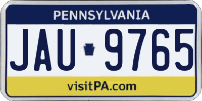 PA license plate JAU9765