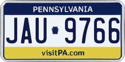 PA license plate JAU9766