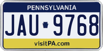 PA license plate JAU9768