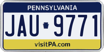 PA license plate JAU9771