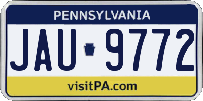 PA license plate JAU9772