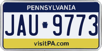 PA license plate JAU9773