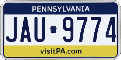 PA license plate JAU9774