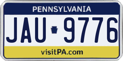 PA license plate JAU9776