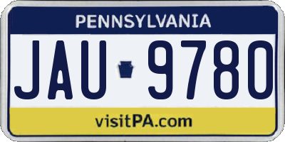PA license plate JAU9780