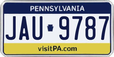 PA license plate JAU9787