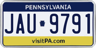 PA license plate JAU9791