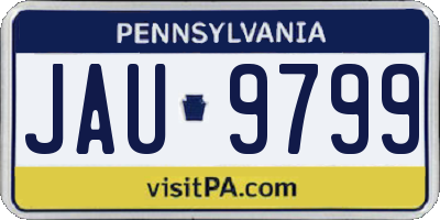 PA license plate JAU9799