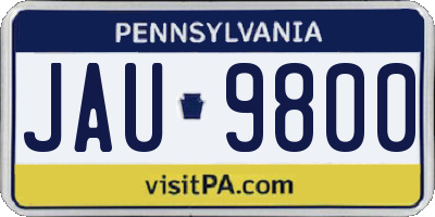 PA license plate JAU9800