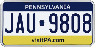 PA license plate JAU9808