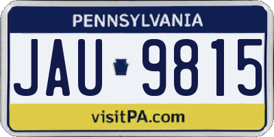 PA license plate JAU9815