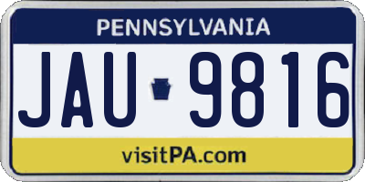 PA license plate JAU9816