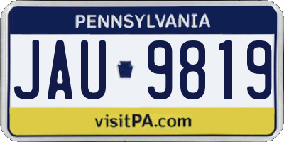 PA license plate JAU9819