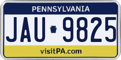 PA license plate JAU9825