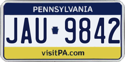 PA license plate JAU9842