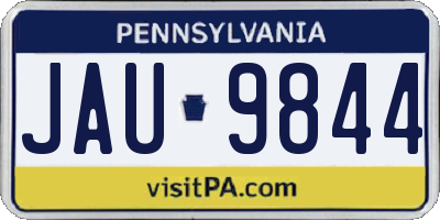 PA license plate JAU9844