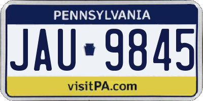 PA license plate JAU9845