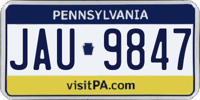 PA license plate JAU9847