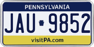 PA license plate JAU9852