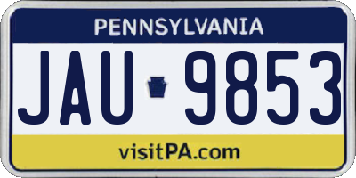 PA license plate JAU9853