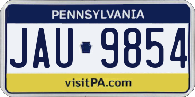 PA license plate JAU9854