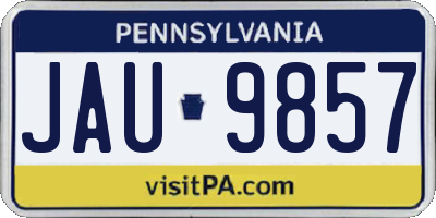PA license plate JAU9857