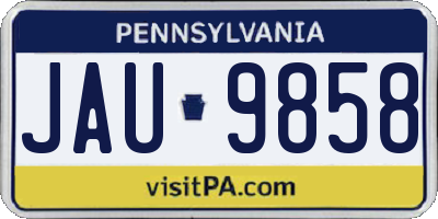 PA license plate JAU9858