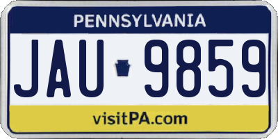 PA license plate JAU9859
