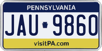 PA license plate JAU9860