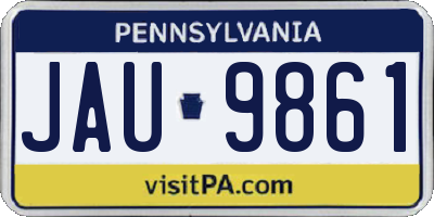 PA license plate JAU9861