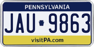 PA license plate JAU9863