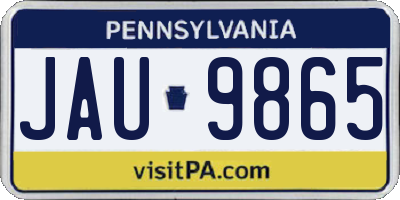 PA license plate JAU9865