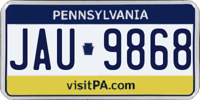 PA license plate JAU9868