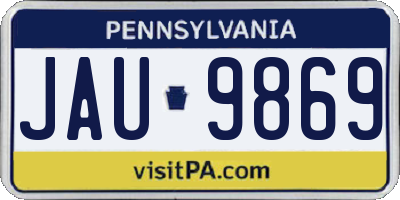 PA license plate JAU9869