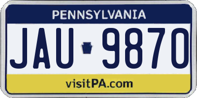 PA license plate JAU9870